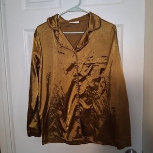 Taylor Swift Gold Satin Blouse